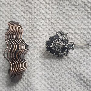 2 Elegant Silver And Copper Hair Accessories